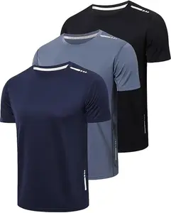 3 Pack Mens T-Shirts Quick Dry Running Tops for Men Breathable Sport T Shirts Moisture Wicking Fitness Training Shirts Short Sleeve Tops