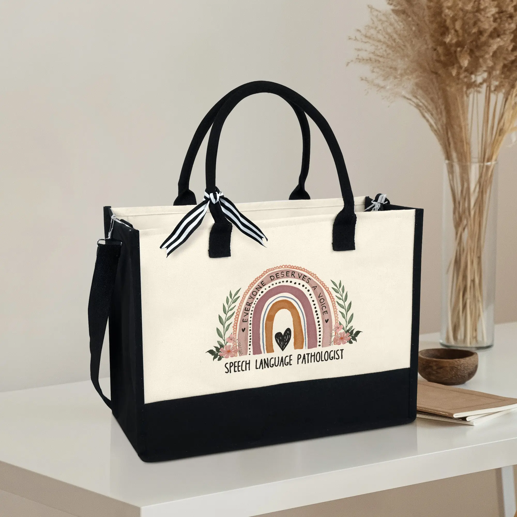 Speech Language Pathologist Tote Bag - SLP Gifts, Speech Bag, Speech Therapist, Language Pathology Canvas Tote Bag TPT1871NTH