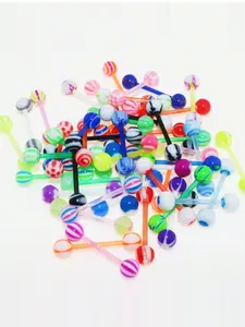 24Pcs 16G Labret Monroe Lip Barbell Ring Replacement Balls Spikes Piercing Ear Tragus Cartilage Studs For Women Men10/20/50pcs Random Assorted Color Acrylic Hypoallergenic Tongue Barbell Rings. Cute Tongue Studs For Women