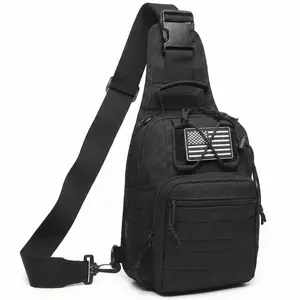 Tactical Compact EDC Shoulder Sling Bag for Men - Crossbody and Chest Pack for Travel, Camping, Trekking, Outdoor Sports - Adjustable Multifunction Durable TikTokShopJumpstartSale