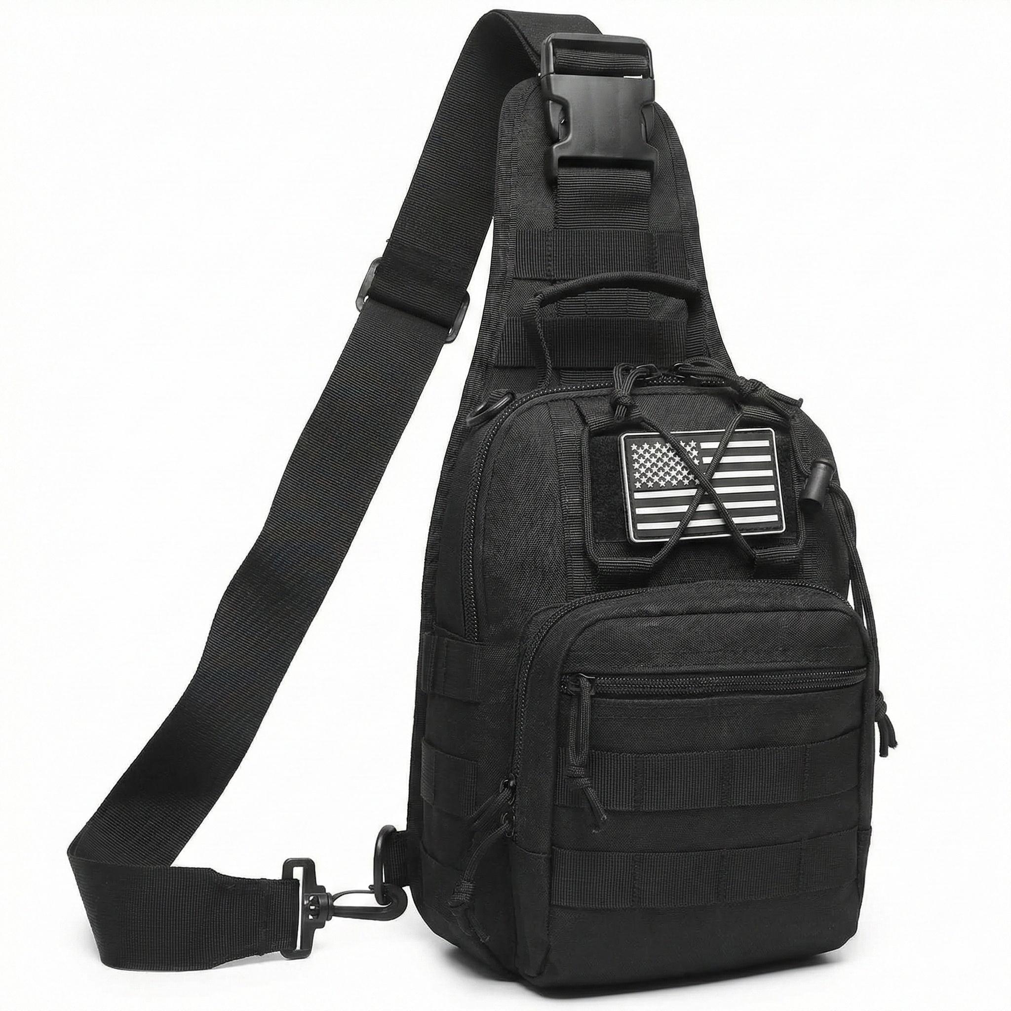 Tactical Compact EDC Shoulder Sling Bag for Men - Crossbody and Chest Pack for Travel, Camping, Trekking, Outdoor Sports
