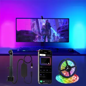 6m/19.6ft TV LED Smart Atmosphere Light, RGB Color Sync, Music Sync Dynamic Mode, APP Control, Ar Sensor USB Powered, Ideal for Gaming, Home Decor, Parties, TV LED Lights