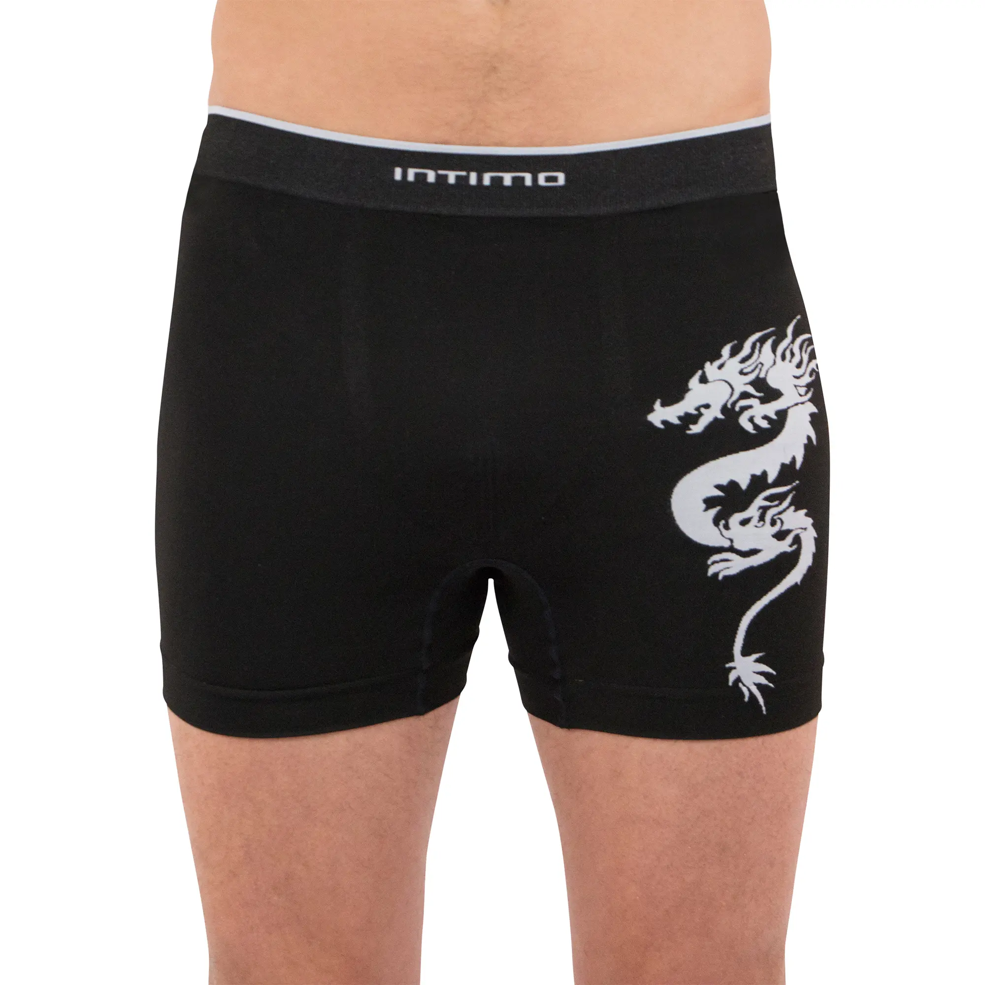 Intimo Men's Dragon Silhouette Casual Fabric-Blend Boxer Briefs Sleep Lounge Underwear Loungewear