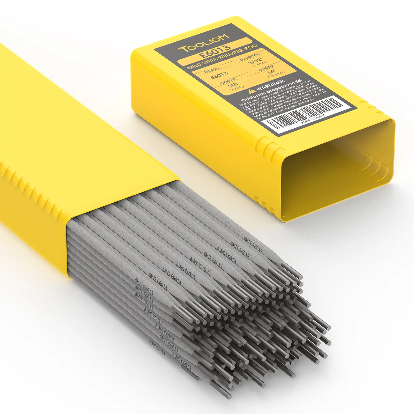 TOOLIOM E6013 Stick Welding Rods - 5LB Pack 3/32", 1/8" Carbon Steel Electrodes for All-Position Welding, Heavy Duty Arc Welding Rods for Industrial & DIY Repair