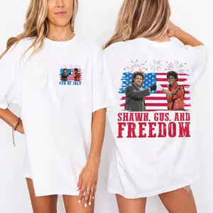 Shawn, Gus and Freedom T-Shirt, Retro Pysch TV-show Shirt, Vintage 4th Of July Movie Tee, Independence Day Shirt