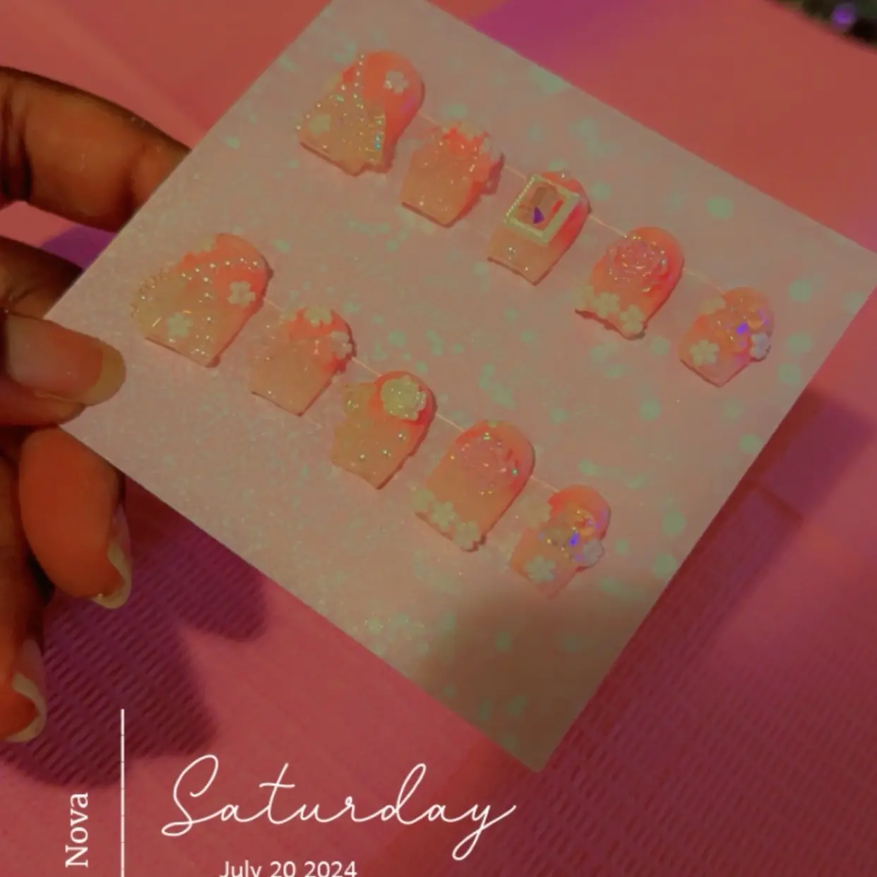 Small sized cute press on nails with charms Small sized cute press on nails with charms