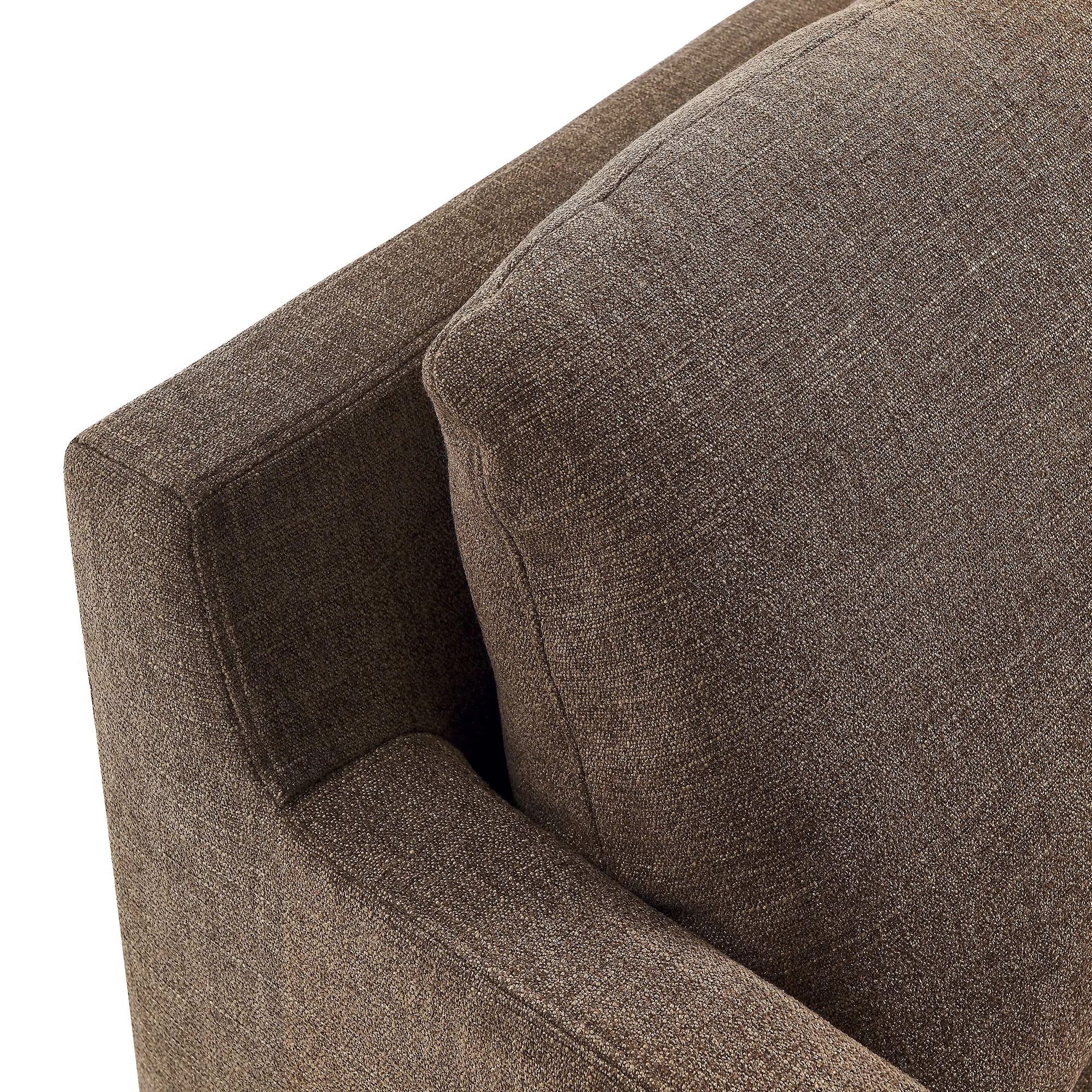 Serene Fabric Slipcovered Swivel Armchair in Mocha