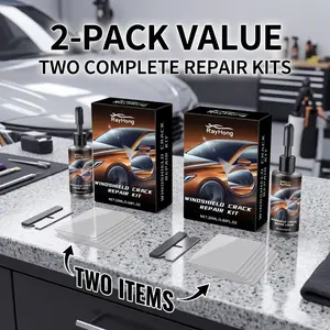 Rayhong Windshield Repair Kit (20ML*2), Quick Crack Fix, Clear Vision Restoration, Repair Liquid Set, Easy-To-Use Car Maintenance Tool, Windshield Repair Tools