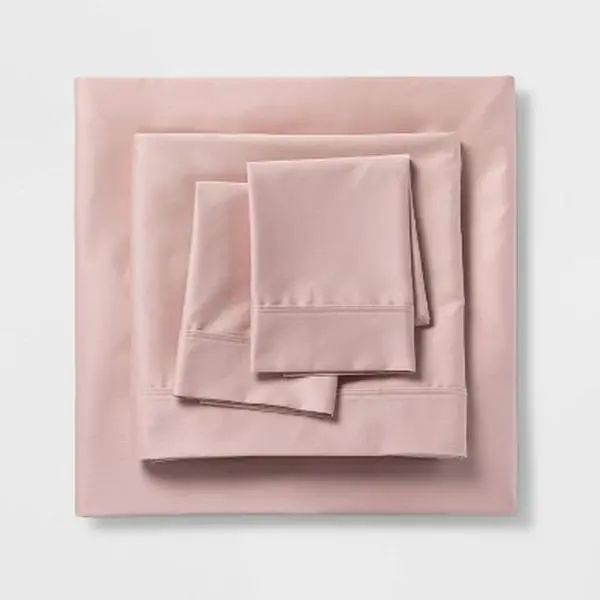 Threshold 500TC Cotton Blend Sateen 4-Piece Sheet Set Deep Pocket Threshold 500TC Cotton Blend Sateen 4-Piece Sheet Set Deep Pocket