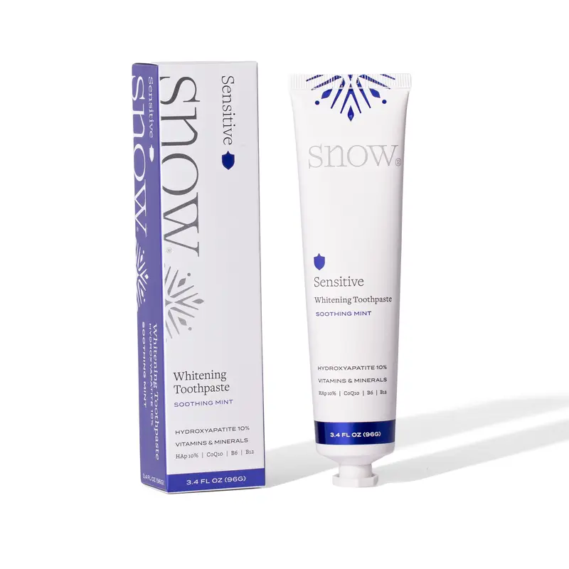 SNOW Nano Hydroxyapatite Whitening Toothpaste | 10% Hydroxyapatite Toothpaste | Fluoride Free for Sensitive Teeth | Vitamin Infused | Enamel Safe Mint