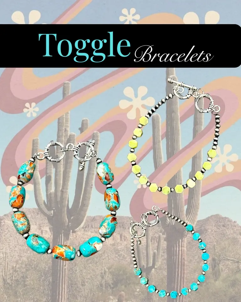 Turquoise Western Toggle Bracelets Turquoise Western Toggle Bracelets