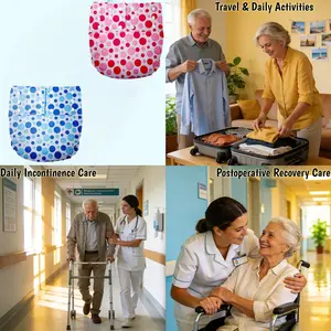 Adjustable Reusable Cloth Diaper, Washable Polyester Fiber, Unisex Comfort Fit, Ideal for Home and Travel, Leak-Proof Pants