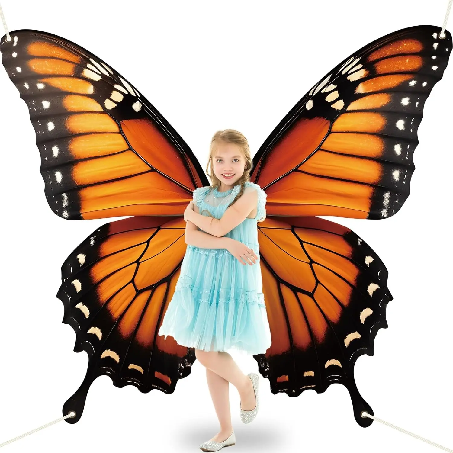 Butterfly Wings Backdrop Decoration Spring Monarch Butterfly Decor Photograph Background VBS Large Butterflies Party Hanging Banner Birthday Supplies for Women Girl Halloween Booth Photo Props Wall