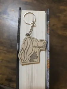 Wooden Girl Reading Keychain | Book Lover Gift | Bibliophile Accessories