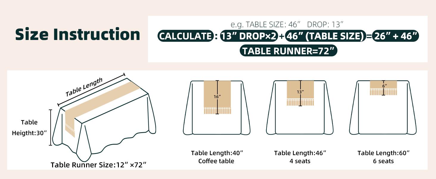 EVERBETTERUS Boho Table Runner for Thanksgiving Fall Christmas Home Decor with Tassels 75 Inches Long Pottery barn Furniture Farmhouse Rustic Macrame Burlap Table Decoration for Living Room (12x75 Inches)