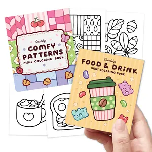 Coco Wyo Mini Coloring Book Set of 2 (3 x 3.5 in) – Food & Drink, Comfy Patterns