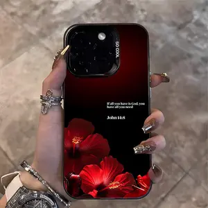 Phone Case: Hibiscus Flower Bible Verse John 14:8 Pattern, Fashionable and Minimalist New Anti-Slip Large-Hole Drop-Proof Phone Case, Fun, , and Chic, Trendy Holiday Gift for Men and Women, Suitable for iPhone 17 16 15 14 13 12 11 PLUS PRO MAX PRO