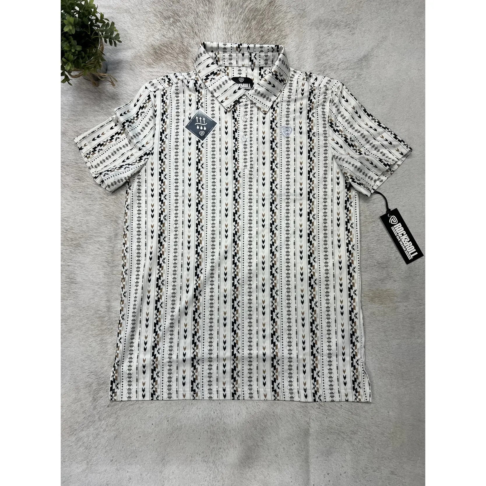 Rock And Roll Denim RR Aztec Printed Polo Natural
