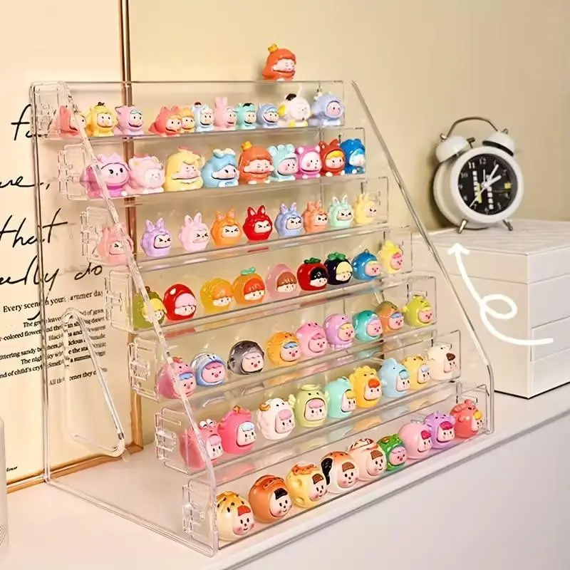 Acrylic Mini Display Box, Transparent Multi-Layer Desktop Organizer, Toy, Gemstone and Cute Collectible Figurines Showcase, Ideal Valentine's Day Gift