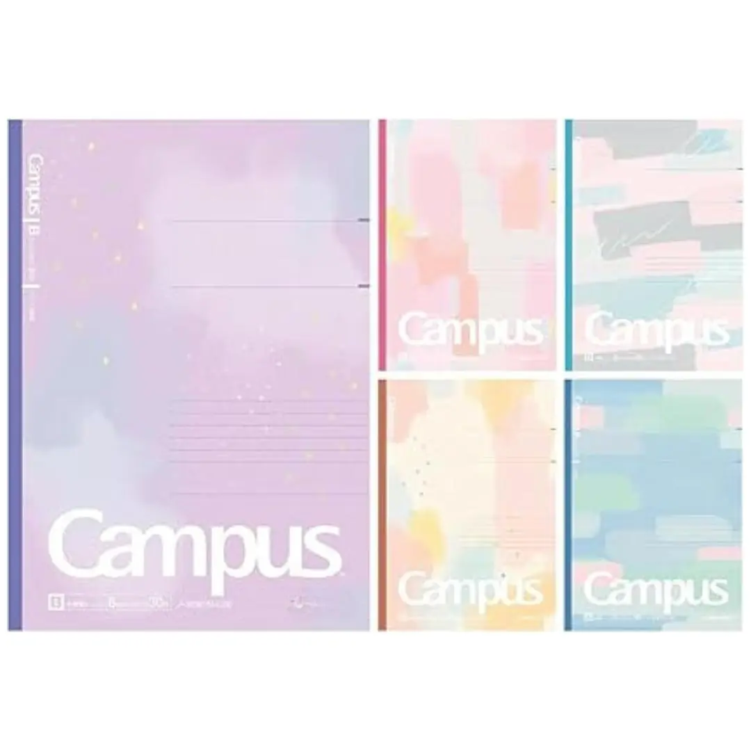 Composition Notebooks, 5 Pack Campus Semi-B5 Comp Book with Dot B 6mm Ruled, 30 Sheets, School Lined Notebook Acrylic Palette, Journal Notebook for Women Work Study Note Taking (NO-3CBTN-L38X5)