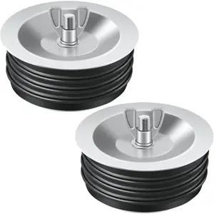 2 Pcs 4 Inch End of Pipe Gripper Mechanical Plug, Drain Pipe Cover with Galvanized Screw and Wing Nut for Sewer Cleanout Drain