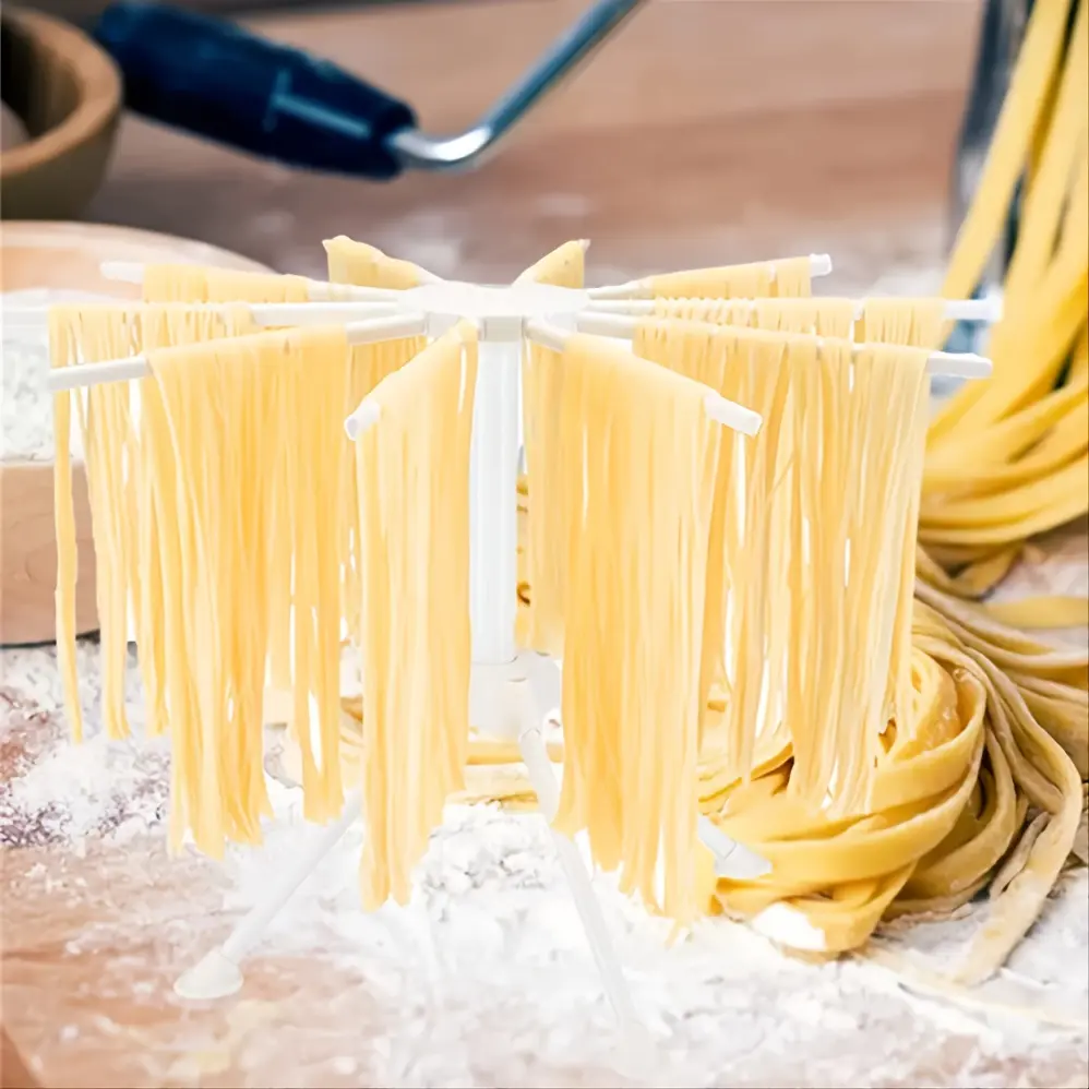 1pc Collapsible Pasta Drying Rack, Noodle Stand With 10 Bar Handles Spaghetti Dryer Stand, Household Noodle Dryer Rack Hanging For Home Use Kitchen Accessories