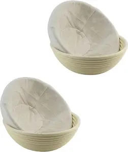 2Pcs 9 Inch Proofing Bread Basket Cloth,Round Cloth Baking Supplies Bread, Breathable Liner Cotton Flax Banneton Proofing Cloths, Sourdough Basket, Bakery Home, Tools