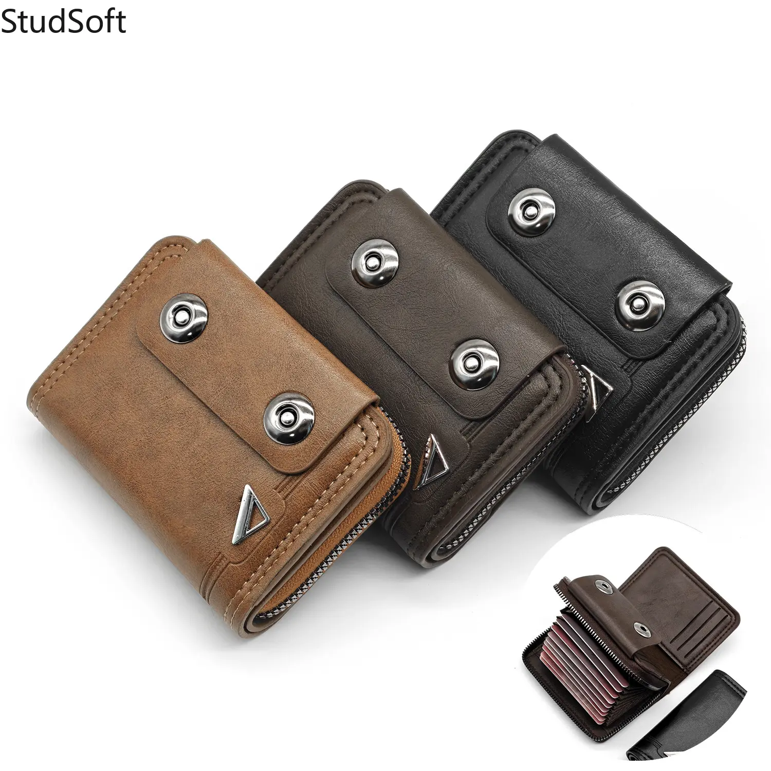 Men's Vintage Style Biker Wallet, High-Capacity RFID Protected Bifold with a Detachable Accordion Card Holder for Travel, Rfid Bifold, Rfid Protected Wallet