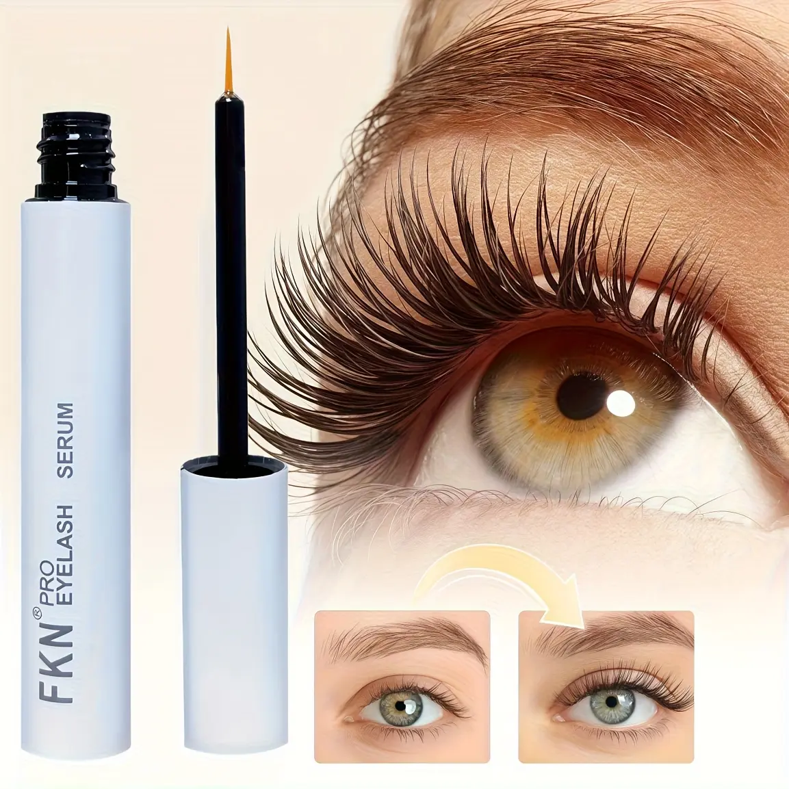 Fkn Nourishing Eyelash Serum Natural Ingredients Long Curly Lashes Eye Makeup Gel Mascara Volumizing Volume Lash 5ML