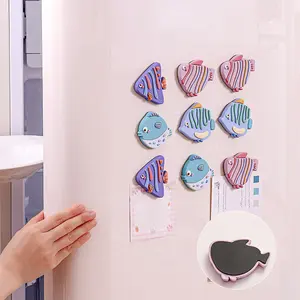 4 cartoon colorful fish fridge magnets creative 3D magnetic sticker personality dopamine soft magnetic delicate versatile fridge magnet - kitchen and office decoration whiteboard sticker, perfect Valentines Day gift