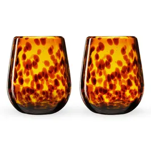 Twine Tortuga Recycled Stemless Set of 2 Wine Glass
