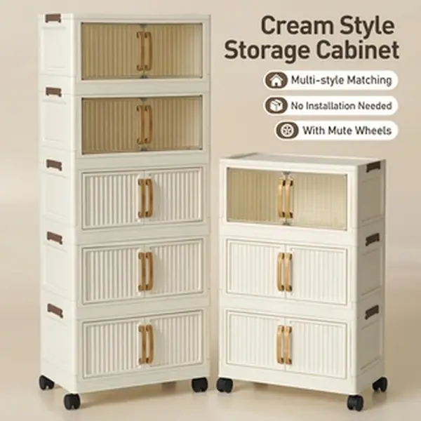 Modern Storage Cabinets with Drawers - 3/5-Layer Foldable Plastic Drawers Dresser Organizer, Functional Durable Desktop Organizer, Suitable for Bedroom, Living Room Trophies & Medals Storage