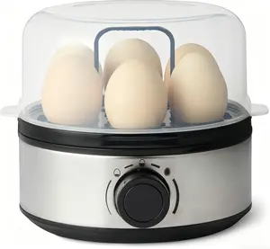 Black 7-Egg Capacity Electric Egg Cooker BPA-Free Material Auto Shutoff Safety Function Perfect For Hard Boiled Eggs All Removable Parts Dishwasher Safe Compact Countertop Breakfast Cooking Appliance For Household Daily Use