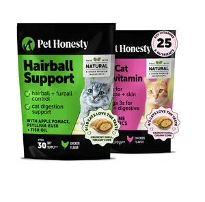 Pet Honesty Hairball Support + Cat Multivitamin Daily Essentials Bundle - Crunchy & Creamy Chews for Hairball Remedy, Immune Health, Joint Support, and Skin & Coat Pet Honesty Hairball Support + Cat Multivitamin Daily Essentials Bundle - Crunchy & Creamy Chews for Hairball Remedy, Immune Health, Joint Support, and Skin & Coat
