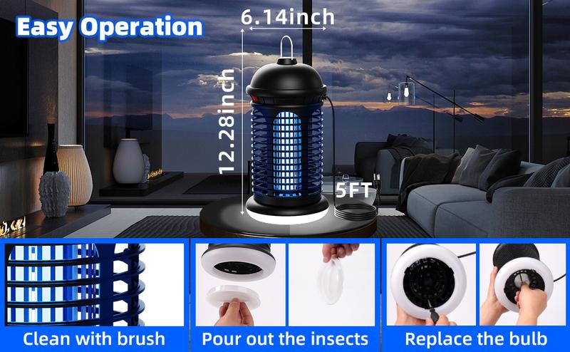 Electric Mosquito Zapper Outdoor Indoor, Bottom LED light Bug Zapper Fly Trap Insect killer for Summer Home, Backyard, Patio, Garden, New year and christmas gift Electric Mosquito Zapper Outdoor Indoor, Bottom LED light Bug Zapper Fly Trap Insect killer for Summer Home, Backyard, Patio, Garden, New year and christmas gift