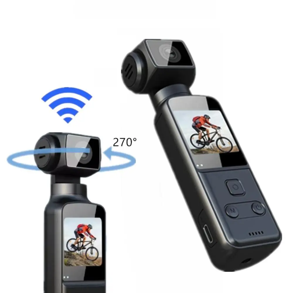 4K HD Pocket Gimbal Camera, Handheld Vlog Camera, Wearable Action Camera, Outdoor Cycling Anti-shake & Waterproof Portable Action Camera, USB Charging Sports Camera, Video Camera