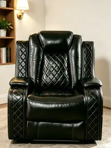 American black breathable leather living room recliner sofa chair