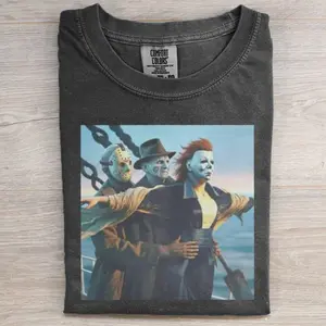 Vintage Halloween T-Shirt – Funny Horror Movie Graphic Tee, Unisex Streetwear Top for Men & Women