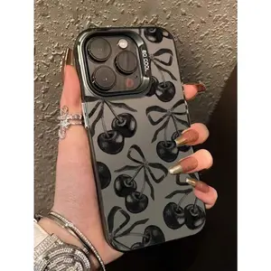 A cute cartoon cherry bow pattern phone case, compatible with iPhone 17/16/15/14/13/12/11/X/XS/XSMAX, waterproof, shockproof, drop-proof, and scratch-resistant, a gift for friends, family, and yourself.