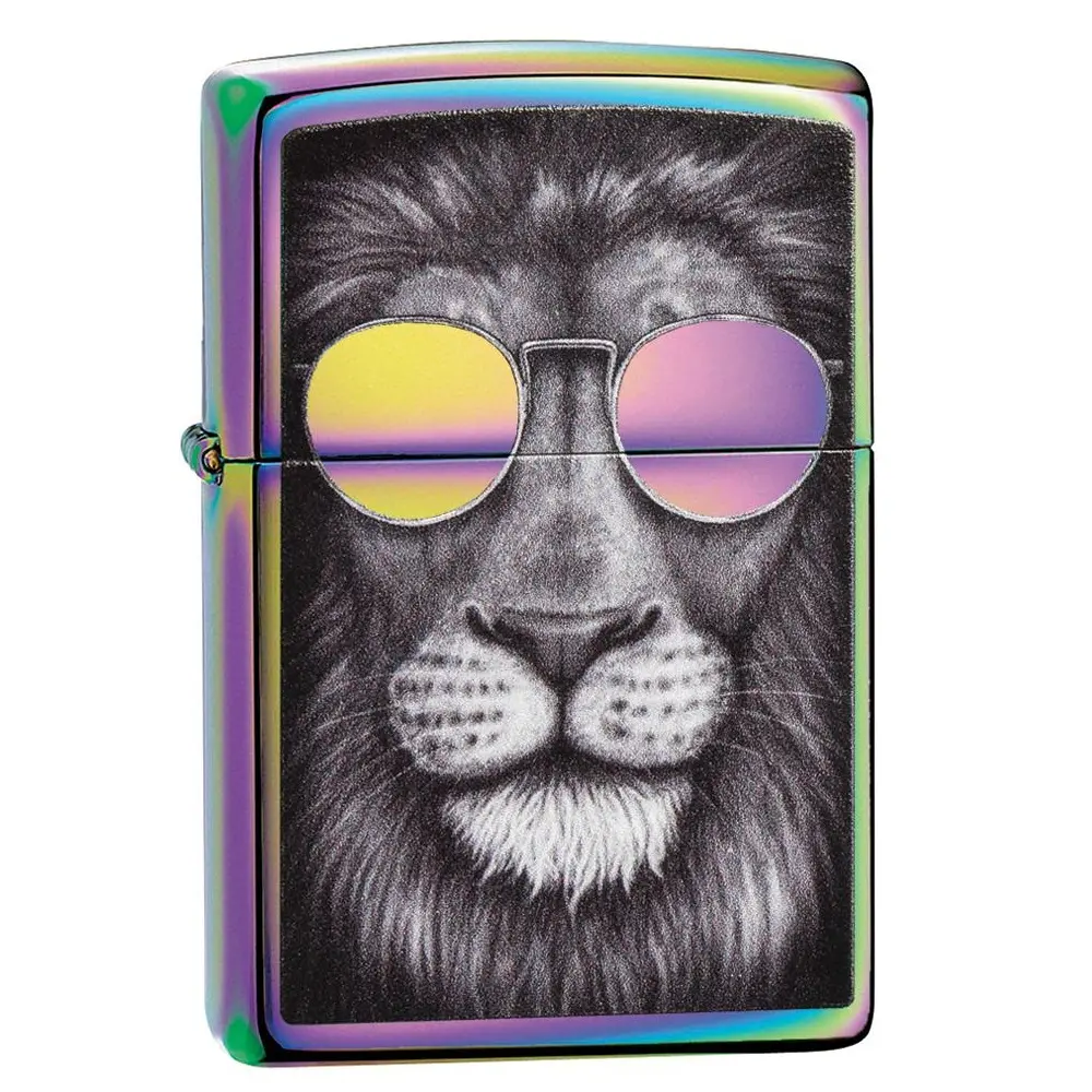 Zippo Lion in Sunglasses Multi Color Pocket Lighter - Made in USA - Unfilled (fuel sold separately)