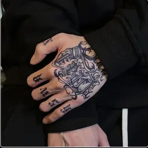 Demon Blade Classic Pattern Herbal Juice Tattoo Stickers Waterproof, Smudge-Proof, Non-Reflective, Long-Lasting, Sustaining Society