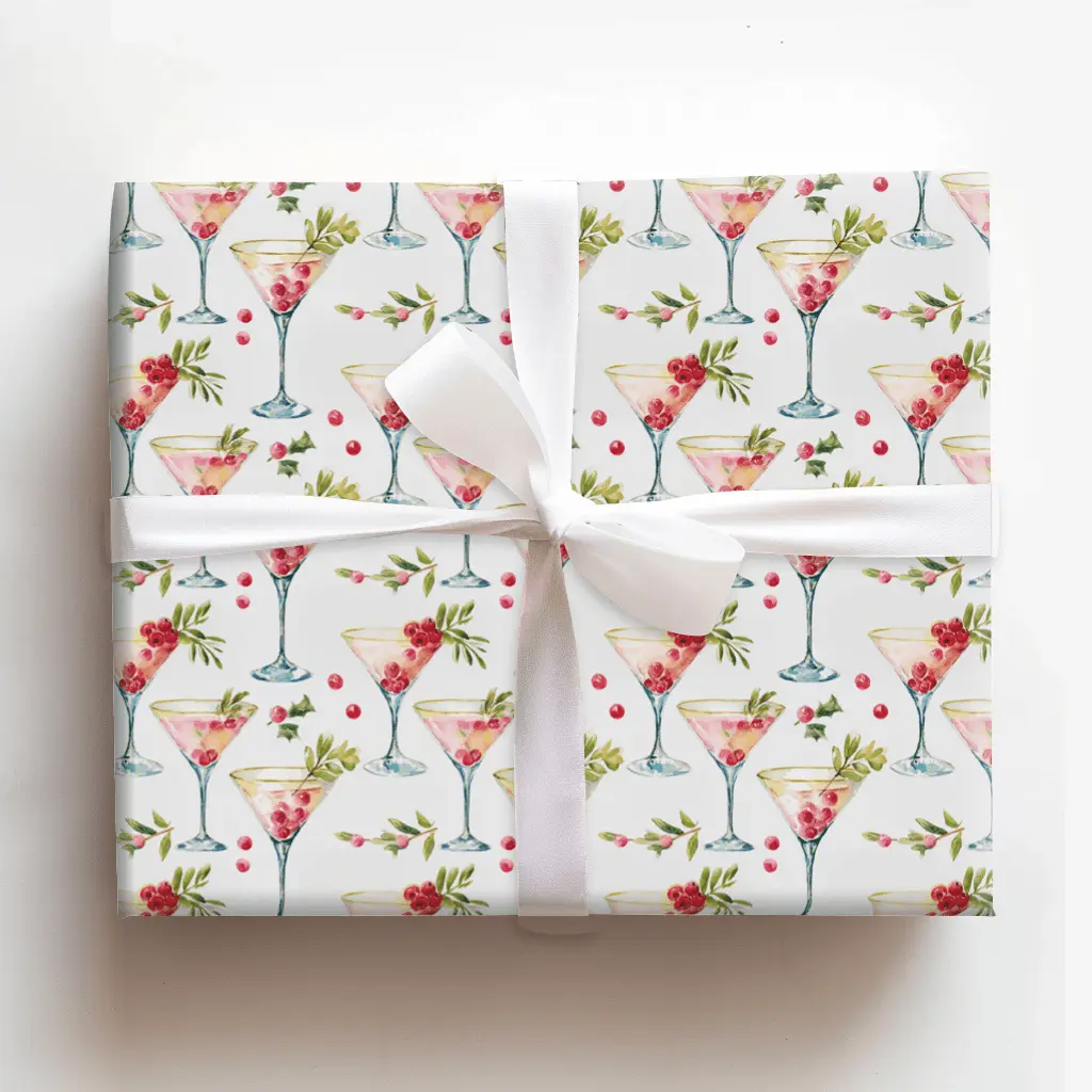 Cranberry MartiniWrap Wrapping, Holiday Gift Wrap Wrap Elegant Gift Wrap Wrapping Paper Seasonal, Gift Warp, floral wrapping paper