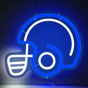 Football Helmet Neon Sign - LED Wall Light for Bar, Game Room, Man Cave, Bedroom, Party, and Gifts
