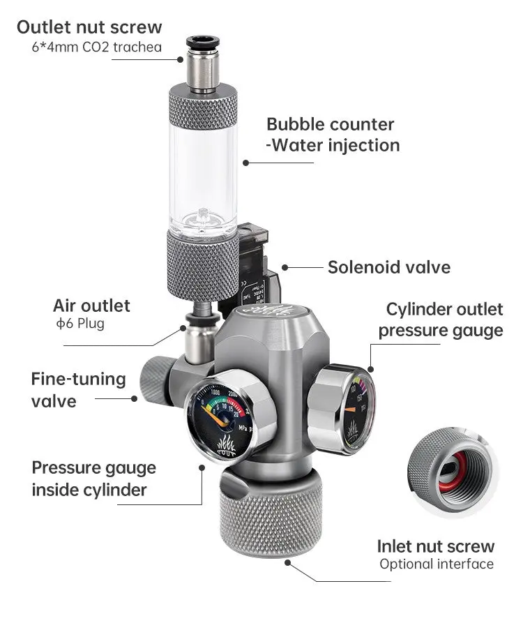 Week Aqua CO2 Regulator with solenoid