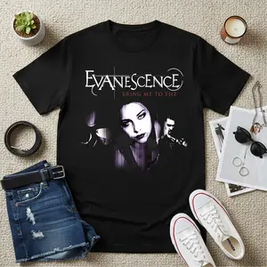 Evanescence Band T-Shirt Women Casual Short Sleeve Crew Shirts Round Neck Graphic Tee, Women's  Spring  Holida Top