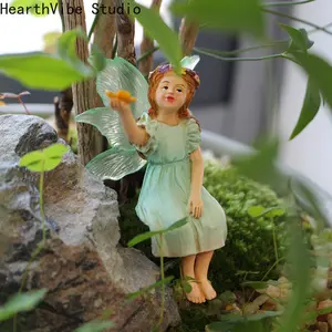 Butterfly Flower Fairy Resin Ornament — Creative Micro-Landscape Fairy Flowerpot Decoration