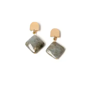 gold dome + labradorite earrings