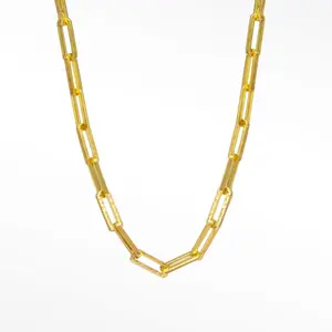 Mama Paperclip Gold Vermeil Necklace 18''