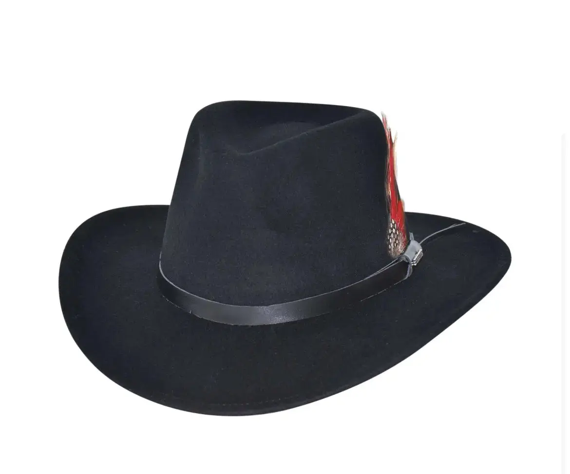 Voyager Black Crushable Wool Hat