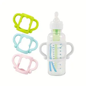 1pcs/2pcs Baby Bottle Handles and Silicone Sleeves, Multi-Functional Design for Easy Grip, Ideal for Confident Baby Feeding